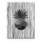 Designart - Black and White Tropical Leaf On Striped I - Modern Canvas Wall Art Print